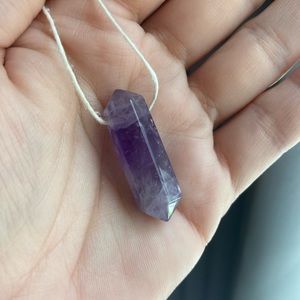 Amethyst pendant necklace raw natural crystal